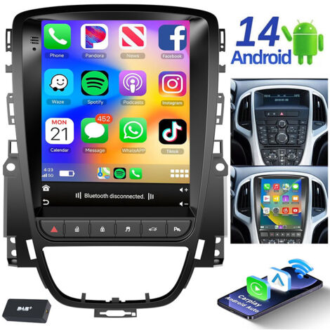 Autoradio Android 14 avec GPS et Apple CarPlay pour Opel Astra J 2009-2014 - 2+64G DAB+