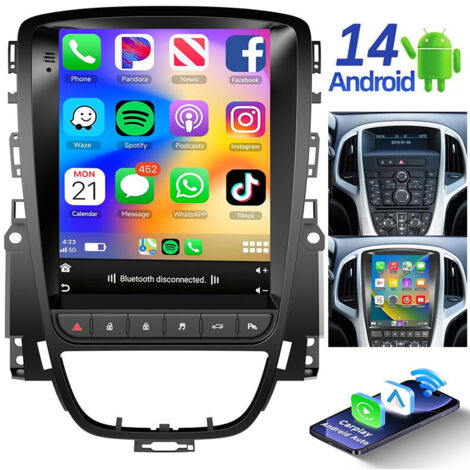 Autoradio Android 14 avec GPS et Apple CarPlay pour Opel Astra J 2009-2014 - 2+64G