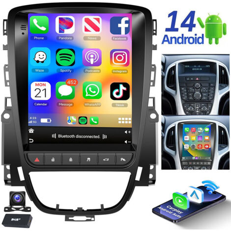 Autoradio Android 14 avec GPS et Apple CarPlay pour Opel Astra J 2009-2014 - 2+64G DAB+ CAM