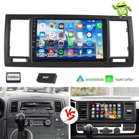 Pour VW T6 Transporter Multivan Apple Carplay Android 15 Autoradio Bluetooth EQ USB GPS Navi WIFI Écran tactile - 1+32G DAB+