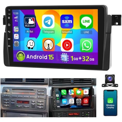 Autoradio DAB+ (en option) Android 15 Apple Carplay pour BMW Série 3 E46 M3 Rover 75 MGZT GPS NAVI RDS - 1+32G CAM