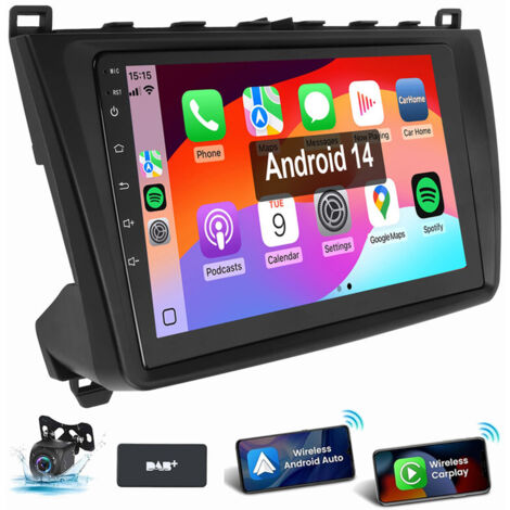 Pour Mazda 6 GG GH (2007-2012) Autoradio Android 15 GPS Wi-Fi Bluetooth FM RDS CarPlay 1+32G DAB CAM (1/5)