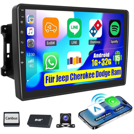 Autoradio DAB+ (en option) pour Jeep Wrangler 3 JK 2007-2016, écran 10,1 pouces, Android 15.0, RDS, GPS, navigation, Wi-Fi, CarPlay - 1+32G DAB+ CAM
