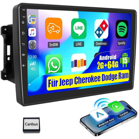 Autoradio DAB+ (en option) pour Jeep Wrangler 3 JK 2007-2016, écran 10,1 pouces, Android 15.0, RDS, GPS, navigation, Wi-Fi, CarPlay - 2+64G (1/5)