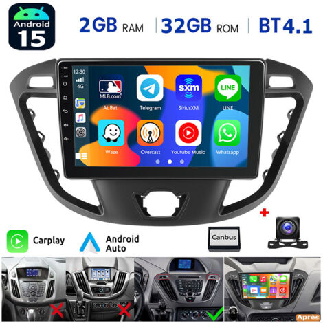 Autoradio Android 14 GPS FM RDS + Caméra pour Ford Transit Custom 2012-2021 - 1+32G CAM (1/5)