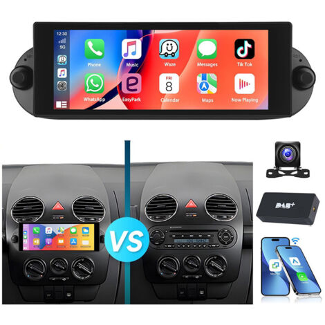 Pour VW New Beetle 2001-2010 Android 14 Autoradio Carplay GPS RDS WiFi 2+64G DAB CAM