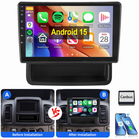 Autoradio Android 15 GPS WIFI BT pour Opel Vivaro A Renault Trafic 2010-2014 4+64G