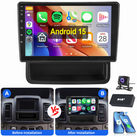 Autoradio Android 15 GPS WIFI BT pour Opel Vivaro A Renault Trafic 2010-2014 2+64G DAB CAM