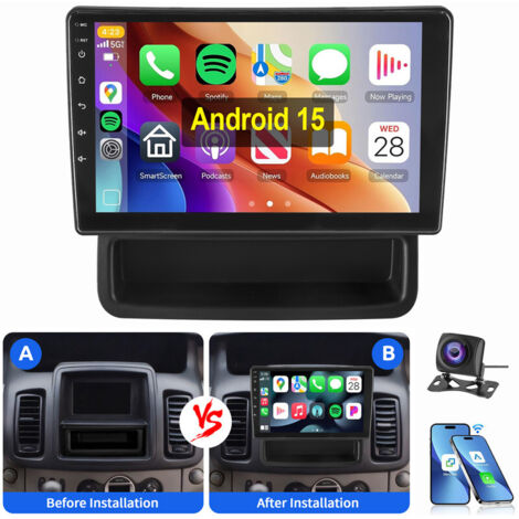 Autoradio Android 15 GPS WIFI BT pour Opel Vivaro A Renault Trafic 2010-2014 2+64G CAM