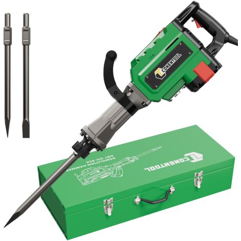 Marteau-piqueur 3800W – 55J, 2200T/min, poignée rotative 360°, verrou de sécurité, accessoires inclus – Pour béton et démolition