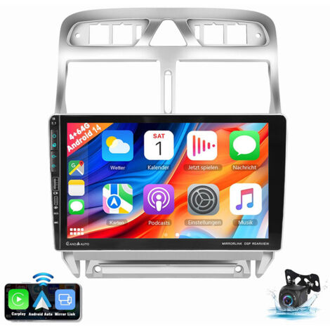 Pour Peugeot 307 2007-2013 Android 14 Carplay Autoradio WIFI GPS RDS USB Type-C 2+32G CAM
