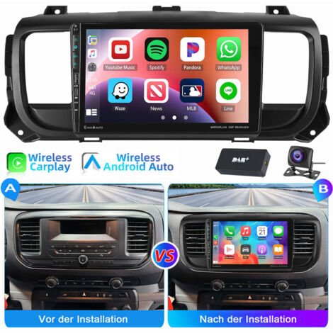 Pour Citroen Jumpy Peugeot Expert SpaceTourer Android 14 Autoradio GPS WiFi USB Type-C 2+32G DAB CAM