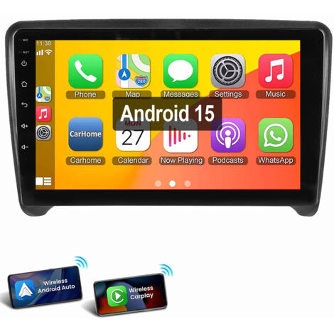 Android 15 Pour Audi TT 8J MK2 2006-2014 Carplay Autoradio GPS RDS Wifi 1+32G