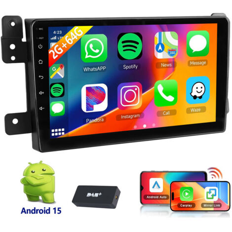 Autoradio Android 15 9 Pouces 32/64Go avec DAB+ pour Suzuki Grand Vitara (2005-2015) - Apple CarPlay, GPS, RDS - 2+64G DAB+