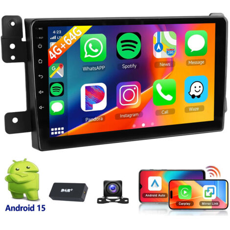 Autoradio Android 15 9 Pouces 32/64Go avec DAB+ pour Suzuki Grand Vitara (2005-2015) - Apple CarPlay, GPS, RDS - 4+64G DAB+ CAM