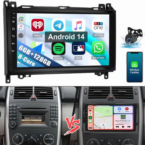 8 cœurs Autoradio Android 14 pour Mercedes W169 W639 Vito Viano W906 Sprinter 6+128G CAM