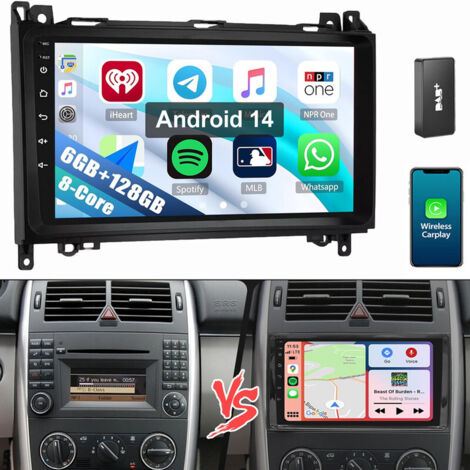 8 cœurs Autoradio Android 14 pour Mercedes W169 W639 Vito Viano W906 Sprinter 6+128G DAB