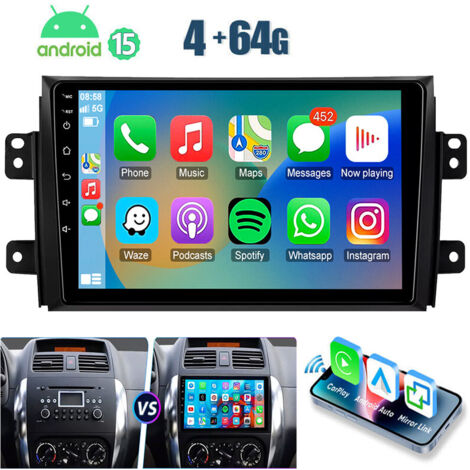 Autoradio Android 15 32/64Go pour Suzuki SX4 (2006-2013) - Apple CarPlay, GPS, Bluetooth, RDS, ASP - 4+64G (1/5)