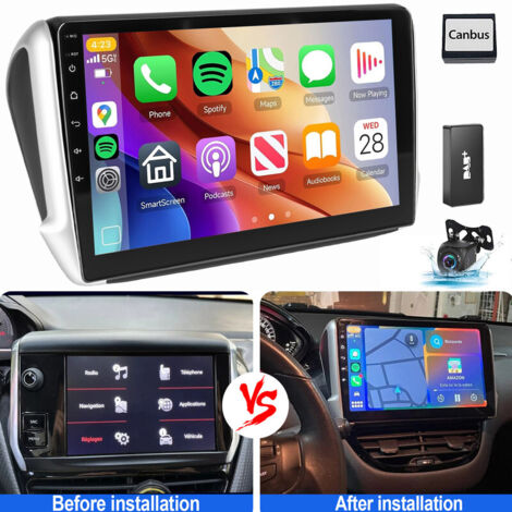 Pour Peugeot 2008/208 2013-2018 Carplay Android 15 Autoradio GPS WiFi BT 1+32G DAB CAM