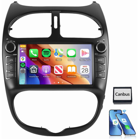 Pour PEUGEOT 206 206CC 206SW 2000-2008 Android 14 CarPlay Autoradio GPS WiFi 2+32G