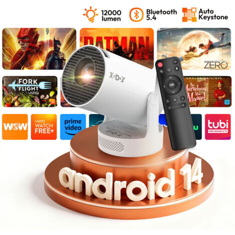 Vidéoprojecteurs Système Android 14 le plus populaire, puce Allwinner H726, décodage vidéo 8K HD, mini projecteur numérique LED 720p, mini projecteur LCD