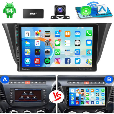 Autoradio 9 pouces pour Iveco Daily 2014-2021 Android 14 Apple CarPlay RDS Navigation GPS FM USB-C - 2+64G DAB+ CAM