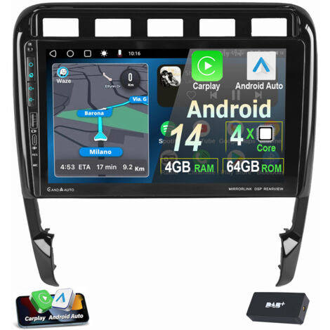 9" Pour Porsche Cayenne 9PA 2002-2010 Android 14 Carplay Autoradio GPS 4+64G DAB