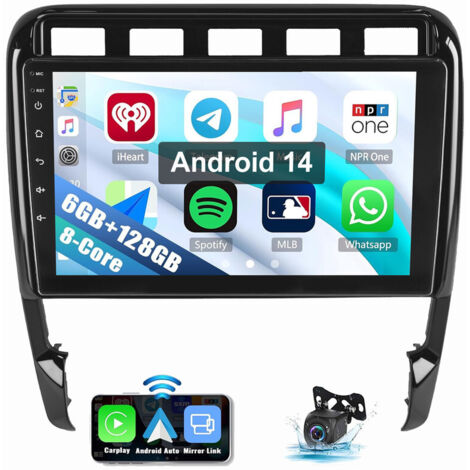 8 cœurs 4G LTE Pour Porsche Cayenne 1 9PA 2002-2010 Android 14 Autoradio Carplay 6+128G CAM (1/5)