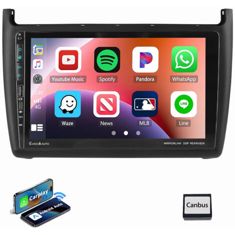 Pour VW Polo 6R 6C 2009-2017 9" Carplay Autoradio Android 15 GPS WIFI Type-C 2+64G