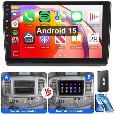 Pour Renault Trafic MK2 OPEL Vivaro A Autoradio WiFi GPS Android 15 Carplay Bluetooth 2+64G DAB