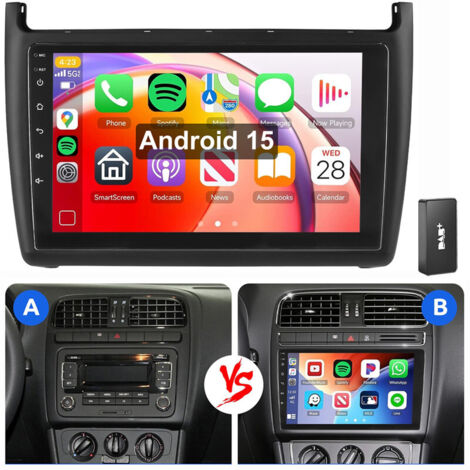 Pour VW Polo 6R 6C V 2009-2017 Android 15 Autoradio Apple Carplay WIFI GPS 4+64G DAB