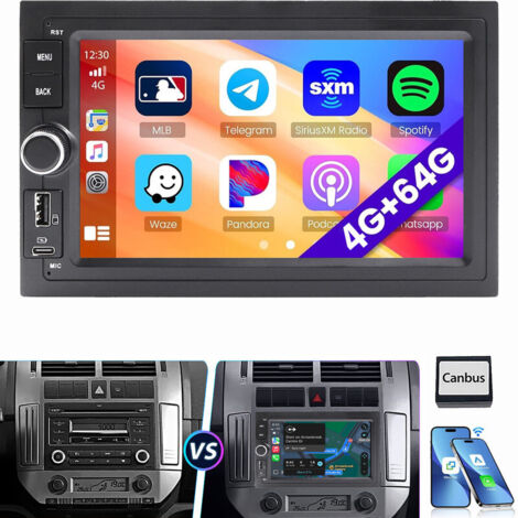 Carplay Android 15 Autoradio Pour VW Polo 9N Golf 4 Passat B5 T5 GPS RDS BT 4+64G