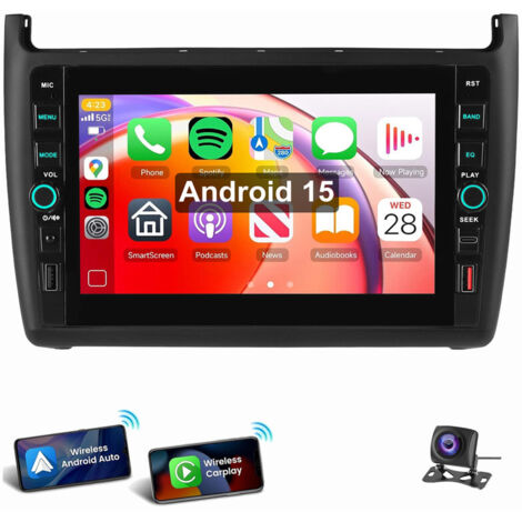 Android 15 Carplay GPS Pour VW Polo 6R 6C 2009-2017 Autoradio GPS Bluetooth 2+64G CAM