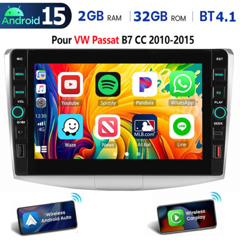 Autoradio 32/64 Go pour VW Passat B7 CC 2010-2015 Android 15 CarPlay USB Type-C - 2+32G (1/5)