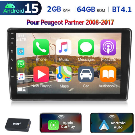 Autoradio Android 15 compatible CarPlay pour Citroën C5 (2008-2017) avec GPS, Bluetooth, Wi-Fi et radio FM - 2+64G DAB+ (1/5)