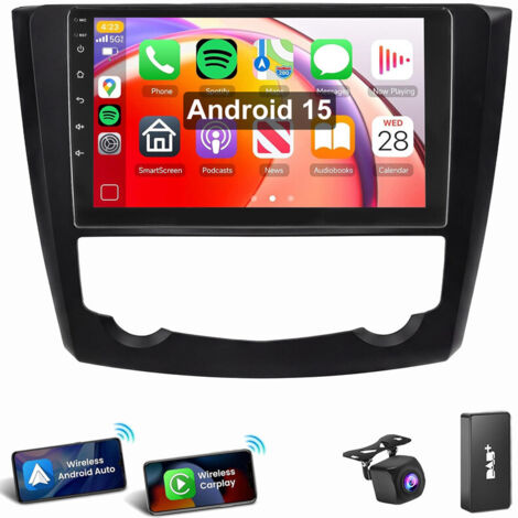 Pour Renault Kadjar 2015-2022 Android 15 Carplay Autoradio GPS WiFi BT 4+64G DAB CAM