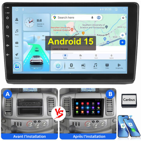 Pour Opel Vivaro A Renault Trafic 2001-2009 GPS Carplay Autoradio Android 15 4+64G