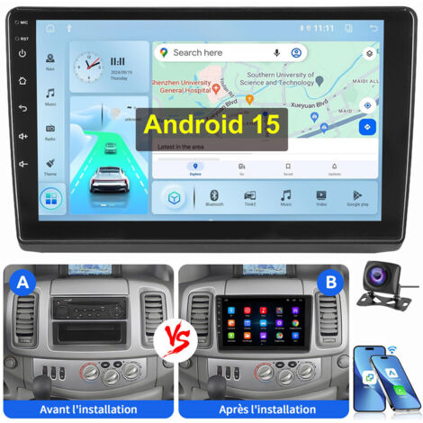 10,1" Pour Opel Vivaro A Renault Trafic II GPS CarPlay Android 15 Autoradio RDS 4+128G CAM