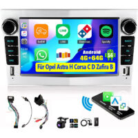 Autoradio Android 14 GPS Navi pour Opel Astra H G Corsa C D Zafira B Carplay - 4+64G DAB+ CAM