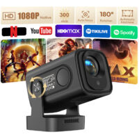 Vidéoprojecteur 4K 25000 lumens – Full HD 1080p – Wi-Fi 6 et Bluetooth 5.4 – Projection 40-200 pouces – Autofocus et rotation 180° - Bluetooth5