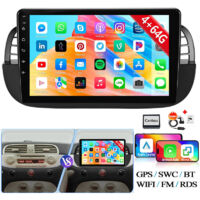 Autoradio Android 14 9 pouces avec CarPlay pour Fiat 500 (2007-2015), radio FM RDS, navigation GPS, Wi-Fi et Bluetooth - 4+64G DAB+