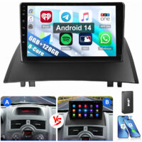 Autoradio GPS 4G Android 14 6+128 Go pour Renault Megane 2 (2002-2009) 6+128G DAB