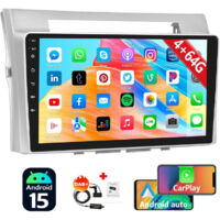 Autoradio Android 15 avec CarPlay, RDS et navigation GPS pour Toyota Corolla Verso (2003-2009) - 4+64G DAB+