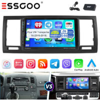 Autoradio GPS avec Android 15, 32/64 Go, compatible CarPlay et RDS, pour VW T6 Transporter Multivan, avec port USB Type-C - 2+64G MIC DAB+