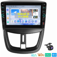 8 cœurs CarPlay 6+128GB Android15 Autoradio Pour Peugeot 207 CC GPS WIFI 4G BT CAM