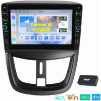 8 cœurs CarPlay 6+128GB Android15 Autoradio Pour Peugeot 207 CC GPS WIFI 4G BT DAB