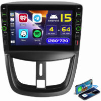 Android 15 Autoradio Pour Peugeot 207 CC 2006-2015 GPS WIFI Bluetooth 2+64G