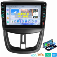 8 cœurs CarPlay 6+128GB Android15 Autoradio Pour Peugeot 207 CC GPS WIFI 4G BT