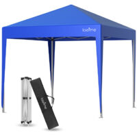 Tente Pliante Pop-up 2.5x2.5m, Robuste, étanche et facile à installer Tente de réception Avec des sacs de sable Protection UV Avec parois latérales - Bleu - LOEFME