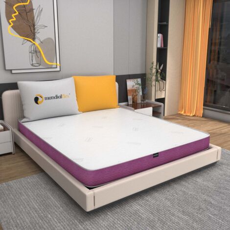 Materasso Memory Singolo 90x190 Alto 22 cm, Ortopedico, Traspirante, Rivestimento Silver Antibatterico Alba